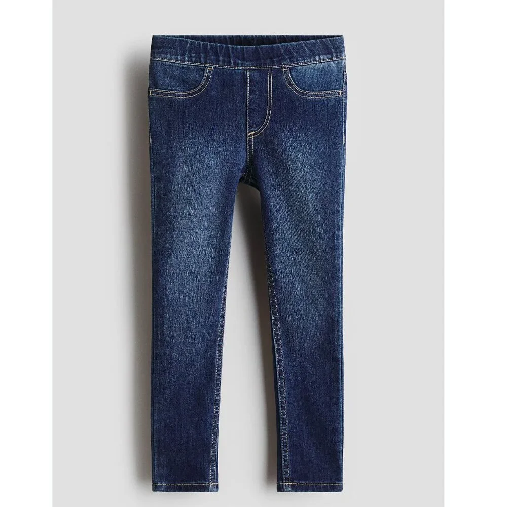 H&M Girls Denim Stretch Jeggings Pull-On Jeans 8